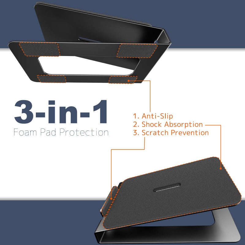 Putorsen Desk Speaker Stands With Anti-Vibration Pads, Holds Up To 22 Lbs, Compact 3""-4"" Studio Monitors, 16 Tilt Angle, Space-Saving Stands For Pc Speakers (Pair) - Image 3